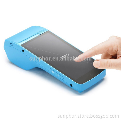 6 inch touch screen android pos terminal with printer